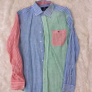 Vineyard Vines Blue and Green Casual Button Down Shirt